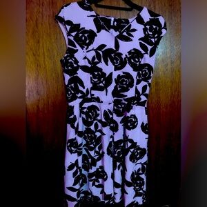 Pink and brown floral print A line dress by lord & Taylor size small($5